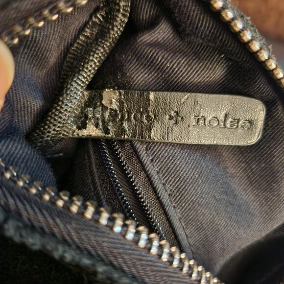 Black 100% Cow Suede Leather Crossbody Purse Small to Medium Sized - Picture 5 of 6